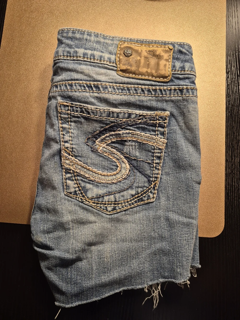 Silver Jeans Light Blue Denim Shorts with Embroidered Back Pocket